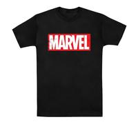 Marvel Comics Men's Box Logo Cotton T-Shirt in Black | Size: Large Marvel Comics Black L