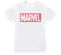 Marvel Comics Men's Box Logo Cotton T-Shirt in White | Size: XL Marvel Comics White XL