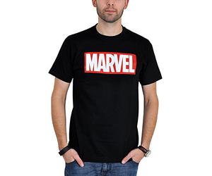 Marvel Comics Men's Box Logo Short Sleeve T-Shirt, Black, X-Large