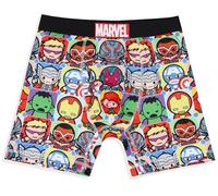 Marvel Comics Men's Kawaii Superhero Character Grid Boxers Underwear Boxer Briefs, Multicolored, S