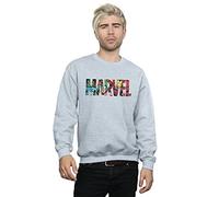 Marvel Comics Men's Logo Character Infill Sweatshirt Sport Grey Large