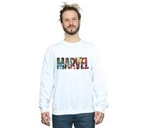Marvel Comics Men's Logo Character Infill Sweatshirt White Large