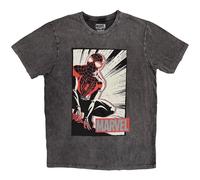 Marvel Comics Men's Spider-Man Crouch Stone Wash T-Shirt in Charcoal | Size: XL Marvel Comics Charcoal XL