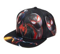 Marvel Comics Mens Spiderman Character Costume Embroidered/Printed Snapback Flatbrim Baseball Cap Hat, Multi Spider, One Size