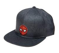 Marvel Comics Mens Spiderman Character Costume Embroidered/Printed Snapback Flatbrim Baseball Cap Hat, Black Spiderman, One Size