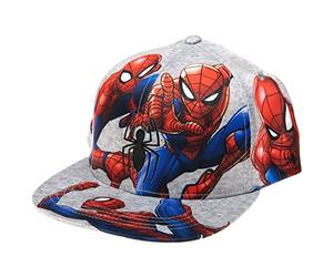 Marvel Comics Mens Spiderman Character Costume Embroidered/Printed Snapback Flatbrim Baseball Cap Hat, Grey, One Size