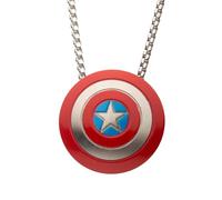 Marvel Comics Officially Licensed Hypoallergenic Stainless Steel Captain America Shield Chain Pendant Necklace, 16", One Size, Metal, No Gemstone