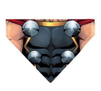 Marvel Comics Pet Bandana Slide On Slip Through | Thor Suit Chest Detail Grays Double Sided Polyester