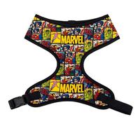 Marvel Comics Pet Harness, Dog Collar Plastic Buckle, Marvel Brick and Retro Comic Panels Blocks Black Yellow