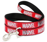 Marvel Comics Pet Leash, Dog Leash, Marvel Red Brick Logo Red White, 6 Feet Long 1.0 Inch Wide