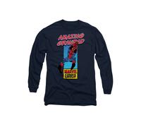 Marvel Corner Box Amazing Spider-Man Grandad T Shirt, Navy, XXL