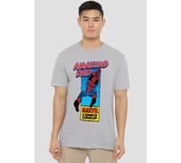 Marvel Comics Presents Corner Box Father's Day Amazing Spider-Man Dad T-Shirt, Heather Grey Grey