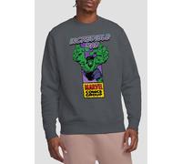 Marvel Comics Presents Corner Box Father'S Day Incredible Hulk Dad Sweatshirt, Dark Heather in Grey | Size: Medium Marvel Grey M