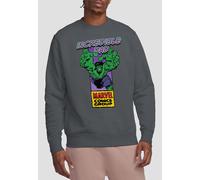 Marvel Comics Presents Corner Box Father'S Day Incredible Hulk Dad Sweatshirt, Dark Heather in Grey | Size: Medium Marvel Grey M