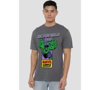 Marvel Comics Presents Corner Box Father'S Day Incredible Hulk Dad T-Shirt, Charcoal Marvel Grey XXL