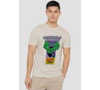 Marvel Corner Box Incredible Hulk Grandad T Shirt, Natural, L