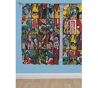MARVEL COMICS RED BLUE SUPERHEROES THE AVENGERS CURTAINS 66"X72" (168CM X 183CM) APPROX BOYS BEDROOM CURTAINS UNLINED WITH PENCIL PLEAT TOP