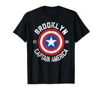 Marvel Comics Retro Classic Captain America Brooklyn Shield T-Shirt