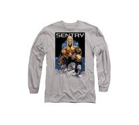 Marvel Comics Sentry Void Grin Long Sleeve T-Shirt, Athletic Heather in Light Grey | Size: Medium Marvel Light Grey M