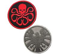 Marvel Comics Shield and Hydra Cloth Patch Hook and Loop Tactical Morale Applique Fastener Military Embroidered Patch 2Pcs
