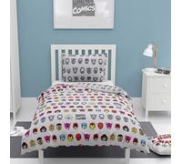 Marvel Comics Single Duvet Cover Set - Reversible Cotton Rich Kids Bedding with Pillowcase - Iconic Superhero Design - Soft & Durable Bed Set for Boys and Girls - Machine Washable