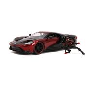 Marvel Comics Spiderman Miles Morales 2017 Ford GT Die-cast Toy Sports Car, 1:24 Scale, Eight Years and Above