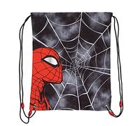 Marvel Comics Spiderman Web Head Gym Bag, Kids, One Size, Black, Official Merchandise