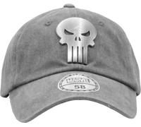 Marvel Comics The Punisher Metallic Logo Denim Baseball Cap