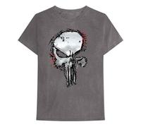 (XL, Charcoal) Punisher T Shirt Metallic Skull Logo new Official Marvel Mens Charcoal Grey