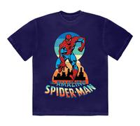 (M, Navy) Spider Man Keyhole Stance T Shirt
