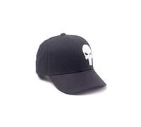 MARVEL COMICS Unisex The Punisher Varsity Adjustable Cap Baseball Cap, Black (Black Black), One Size