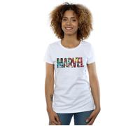 Marvel Comics Women's Characters Cotton Logo T-Shirt in White | Size: XL Marvel Comics White XL