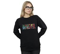Marvel Comics Women's Logo Character Infill Sweatshirt Black Small