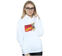 Marvel Comics Women's Vintage Logo Blast Hoodie in White | Size: 2XL Marvel Comics White 2XL