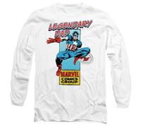 Marvel Corner Box Father's Day Legendary Captain America Dad T Shirt, White, S