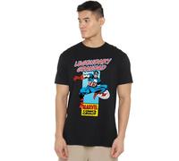 Marvel Comics Presents Corner Box Legendary Captain America Grandad T-Shirt, Black Marvel Black S
