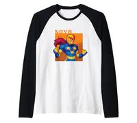 Marvel Cosmic Invasion Game Nova Retro Pixel Graphics Raglan Baseball Tee