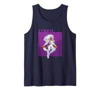 Marvel Cosmic Invasion Game X-Men Storm Retro Pixel Graphics Tank Top, Men, Navy Blue, Large