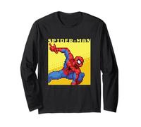 Marvel Cosmic Invasion Spider-Man Retro Pixel Graphics Long Sleeve T-Shirt