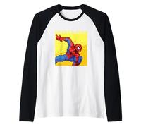 Marvel Cosmic Invasion Spider-Man Retro Pixel Graphics Raglan Baseball Tee