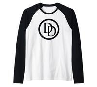 Marvel Daredevil Black Logo Raglan Baseball Tee