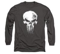 Marvel Daredevil Born Again Skull The Punisher Returns Unisex Long Sleeve T Shirt, Light Graphite, Large