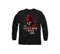 Marvel Daredevil Born Again The Devil’S Work is Never Done Unisex Long Sleeve T Shirt, Black, Large