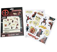 Marvel Deadpool 23-Piece Magnet Set (Comic Book Design) 23 Fridge Magnets for Fridge Decoration or Party Bags - Official Merchandise