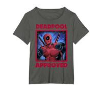 Marvel Deadpool Approved by Deadpool T-Shirt, Women's Plus, Asphalt Grey, 1X