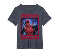 Marvel Deadpool Approved by Deadpool T-Shirt, Women's Plus, Heather Blue, 2X