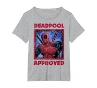 Marvel Deadpool Approved by Deadpool T-Shirt, Women's Plus, Heather Grey, 2X