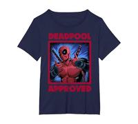 Marvel Deadpool Approved by Deadpool T-Shirt, Women's Plus, Navy Blue, 2X