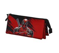 Marvel Deadpool Bad-Triple Pencil Case, Red, 23 x 11 cm
