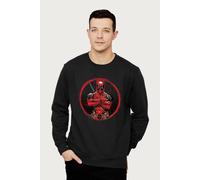 Marvel Deadpool Blood Splatter Arms Folded Sweatshirt In Black Black